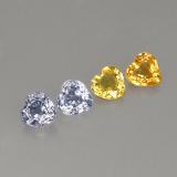 4mmx4mm Sapphire 1ct Heart Facet in Multicolor