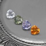 4x4 Sapphire 1ct Heart Facet in Multicolor
