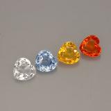 1 carat Multicolor Heart Facet Sapphire 4mm x 4mm