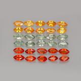 4x2.5mm Sapphire 4ct Marquise Facet in Multicolor