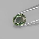 0.7 carat Green Oval Facet Sapphire 6mm x 5