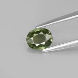 0.6 carat Green Oval Facet Sapphire 6mm x 5