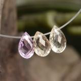 5.5 mm Sapphire 1.5ct Briolette with Hole in Multicolor