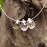 2 carat Multicolor Briolette with Hole Sapphire 5.5 mm