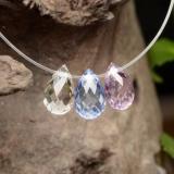 2 carat Multicolor Briolette with Hole Sapphire 6mm