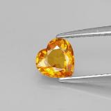 1 carat Yellow Orange Heart Facet Sapphire 6mm x 6mm