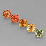 4 carat Multicolor Cushion Cut Sapphire 4.5x4.5