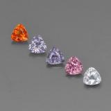 4x4 Sapphire 1.5ct Trillion Facet in Multicolor