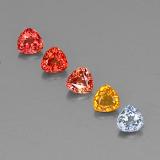 4x4mm Sapphire 2ct Trillion Facet in Multicolor