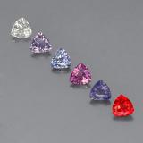 4mm x 4 Sapphire 2ct Trillion Facet in Multicolor