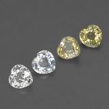 4x4 Sapphire 1.5ct Heart Facet in Multicolor