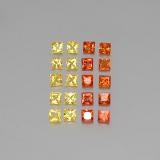1.5 carat Multicolor Princess Cut Sapphire 2.5mm x 2.5mm