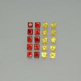 2.5x2.5 Sapphire 2.5ct Princess Cut in Multicolor