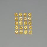 2 carat Yellow Golden Princess Cut Sapphire 2.5x2.5