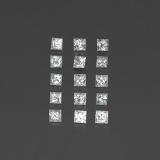2.5mm x 2.5mm Sapphire 1.5ct Princess Cut in White