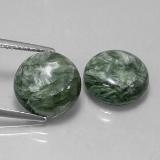 12 mm Seraphinite 10ct Round Cabochon in Green