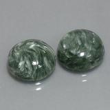 9 carat Green Round Cabochon Seraphinite 12 mm