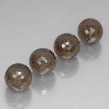 10 mm Smoky Quartz 27ct Half-Drilled Sphere in Smoky Brown
