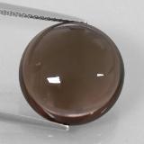 15mm Smoky Quartz 11ct Round Cabochon in Smoky Brown