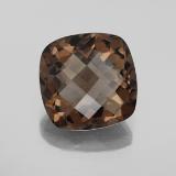 6 ct VS Cushion Checkerboard Smoky Quartz 12x12mm