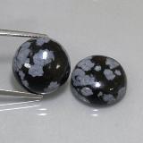 15 mm Snowflake Obsidian 19ct Round Cabochon in Snowflake