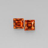3.5x3.5 Spessartite Garnet 0.8ct Princess Cut in Mandarin Orange