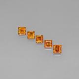 1 carat Mandarin Orange Square Facet Spessartite Garnet 3.5x3.5