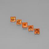1.5 carat Mandarin Orange Square Facet Spessartite Garnet 3.5mm x 3.5