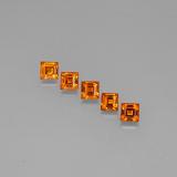 1.5 carat Mandarin Orange Square Facet Spessartite Garnet 3.5mmx3.5mm