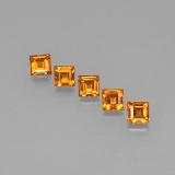 1.5 carat Mandarin Orange Square Facet Spessartite Garnet 3.5x3.5mm