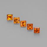 3.5mm x 3.5mm Spessartite Garnet 1.5ct Square Facet in Mandarin Orange
