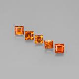 1.5 ct VS Square Facet Spessartite Garnet 3.5mmx3.5mm