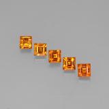3mm x 3mm Spessartite Garnet 1.5ct Square Facet in Mandarin Orange