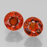 5.5mm Spessartite Garnet 1.5ct Round Facet in Red Orange