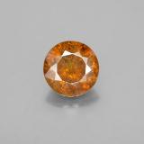 7.5 mm Sphalerite 2ct Round Facet in Reddish Orange