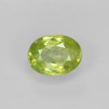 7mm x 5mm Sphene 0.9ct Oval Facet in Golden Green