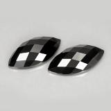 16mm x 8mm Spinel 10ct Marquise Checkerboard in Black