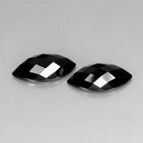 16mmx8mm Spinel 10ct Marquise Checkerboard in Black