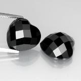 12x11.5 Spinel 14ct Heart Rose Cut in Black