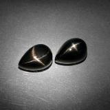 10x7mm Star Diopside 6ct Pear Cabochon in Black