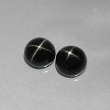 4 carat Black Round Cabochon Star Diopside 7mm