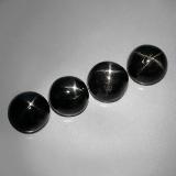 9 carat Black Round Cabochon Star Diopside 7 mm