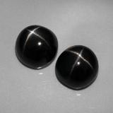 5 carat Black Round Cabochon Star Diopside 7mm