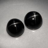 7mm Star Diopside 5ct Round Cabochon in Black
