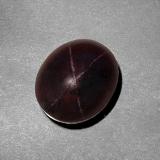 12mm x 10mm Star Garnet 9ct Oval Cabochon in Black Red