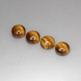 10 carat Gold Brown Round Cabochon Tiger's Eye 8 mm