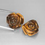 16x15.5mm Tiger's Eye 26ct Carved Rose with Hole in Multicolor