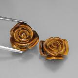 16mmx15.5mm Carved Rose with Hole Tiger's Eye 23ct
