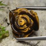 13 ct Opaque Carved Rose with Half Drilled Hole Tiger's Eye 16.5x16