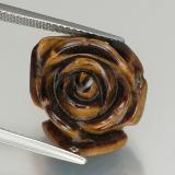 16mm x 14.5 Carved Rose with Half Drilled Hole Tiger's Eye 13ct